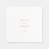 Gold Elegant Moderne Skriptkalligraphie Serviette (Vorderseite)