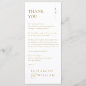 Gold Elegant Monogram Wedding Dankeschön Platzkart Menükarte (Vorderseite)