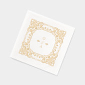 Gold elegant ornate vintage wedding monogram servietten mit folie (Links)
