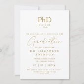 Gold Elegant PhD Grad Foto Ankündigung (Vorderseite)