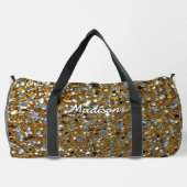 Gold Elegant Simulated Shimmering Particles Effect Duffle Bag (Rückseite)