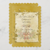 Gold Elegant Sparkly Frame After Christmas Wedding Einladung (Vorne/Hinten)
