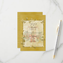 Gold Elegant Sparkly Frame RSVP Karte