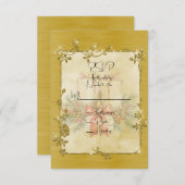 Gold Elegant Sparkly Frame RSVP Karte (Vorne/Hinten)