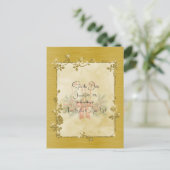 Gold Elegant Sparkly Frame Save the Date Postkarte (Stehend Vorderseite)