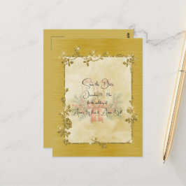 Gold Elegant Sparkly Frame Save the Date Postkarte