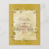 Gold Elegant Sparkly Frame Save the Date Postkarte (Vorderseite)