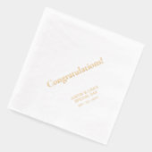 Gold | Elegant Stylish Lettering Herzlichen Glückw Servietten Mit Folie (Links)