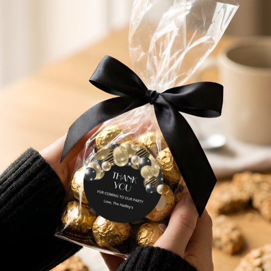 Gold Elegant Vielen Dank Runder Aufkleber