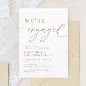 Gold Elegant Wir sind Verlobte Engagement Party Einladung