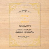 Gold Elegant zusammen mit ihren Familien Hochzeite Acryleinladungen (Vorderseite)