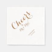 Gold elegante Beifall zu mr & mrs Name Datum Hochz Serviette (Vorderseite)