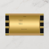 Gold Elegante Black Glamour Mode Visitenkarte (Rückseite)