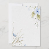 Gold Elegante Blumen Gold Cross Taufen Einladung (Rückseite)