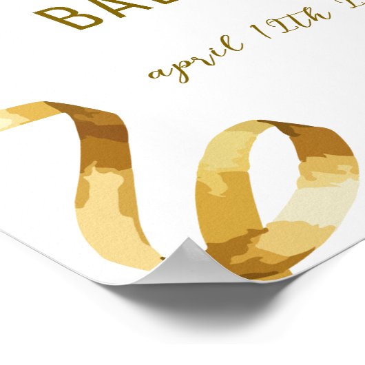 Gold Elegante Brunch Champagne Baby Dusche Willkom Poster (Ecke)