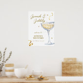 Gold Elegante Brunch Champagne Baby Dusche Willkom Poster (Küche)
