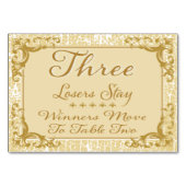 Gold Elegante Bunco Table Card #3 Tischnummer (Vorderseite)