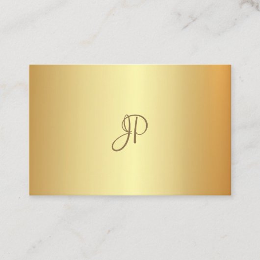 Gold Elegante Calligraphy Monogram Moderne Vorlage Visitenkarte (Vorderseite)
