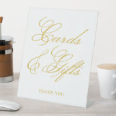 Gold Elegante Calligraphy Wedding Cards & Gifts Sockelschild (In Situ)