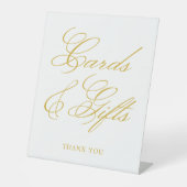 Gold Elegante Calligraphy Wedding Cards & Gifts Sockelschild (Vorderseite)