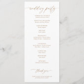 Gold Elegante Calligraphy Wedding Zeremony Program Programm (Rückseite)