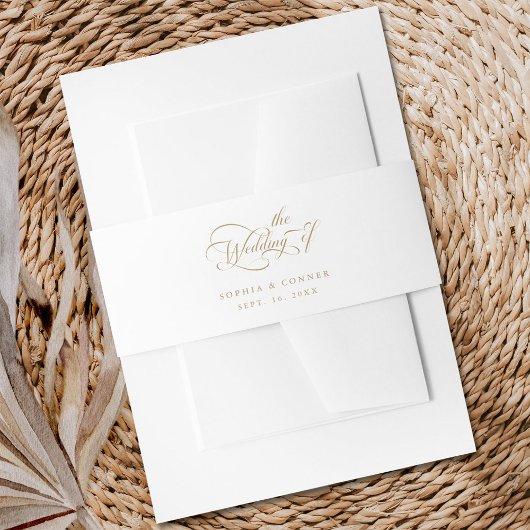Gold Elegante Charm Script Wedding Einladungsbanderole