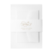 Gold Elegante Charm Script Wedding Einladungsbanderole (Vorderseite Beispiel)