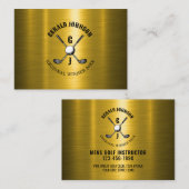Gold Elegante Custom Golf Monogram Design Visitenkarte (Vorne/Hinten)
