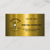 Gold Elegante Custom Golf Monogram Design Visitenkarte (Rückseite)