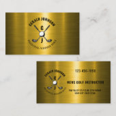 Gold Elegante Custom Golf Monogram Design Visitenkarte (Vorne/Hinten)