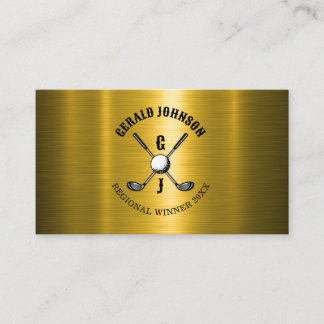 Gold Elegante Custom Golf Monogram Design Visitenkarte