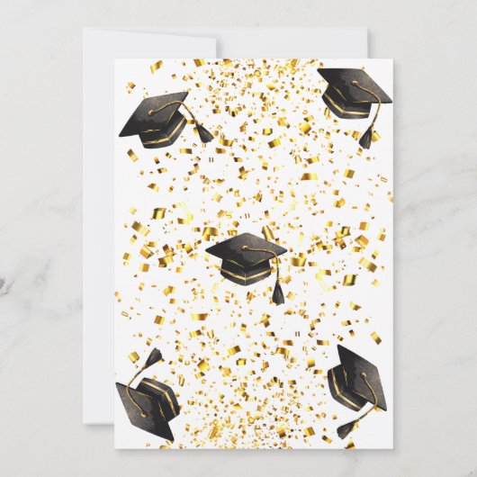 Gold Elegante Doppel-Feier Graduation Party Einladung (Rückseite)