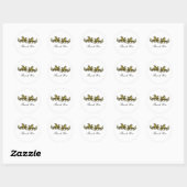 Gold Elegante Dragons Danke Stickers (Blatt)