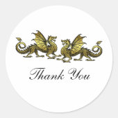 Gold Elegante Dragons Danke Stickers (Vorderseite)