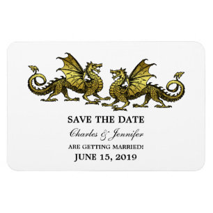 Gold Elegante Dragons speichern das Date Magnet