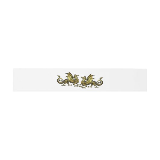 Gold Elegante Dragons Wedding Belly Bands Einladungsbanderole (Flach)