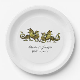 Gold Elegante Dragons Wedding Paper Teller