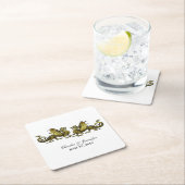 Gold Elegante Dragons Wedding Paper Untersetzer (Vor Ort)