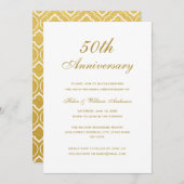 Gold Elegante Einladungen zum 50. Hochzeitstag (Vorne/Hinten)
