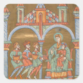 Gold Elegante Epiphany Weihnachten Geburt Mittelal Quadratischer Aufkleber (Vorderseite)