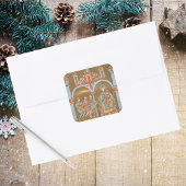 Gold Elegante Epiphany Weihnachten Geburt Mittelal Quadratischer Aufkleber