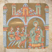 Gold Elegante Epiphany Weihnachten Geburt Mittelal Quadratischer Aufkleber