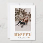 Gold Elegante Family Foto Weihnachtskarte Einladung (Vorderseite)