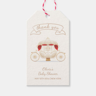 Gold Elegante Feen-Kutsche Baby Shower Dankeschön Geschenkanhänger