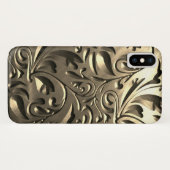 Gold elegante Gravur aus Metall abstrakt Case-Mate iPhone Hülle (Rückseite (Horizontal))