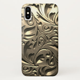 Gold elegante Gravur aus Metall abstrakt Case-Mate iPhone Hülle