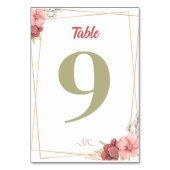 Gold Elegante Hochzeit Tischnummer (Vorderseite)