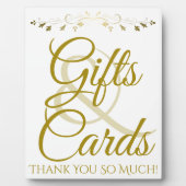 Gold Elegante Hochzeitsgeschenke & Karten Plaque-Z Fotoplatte (Vorderseite)