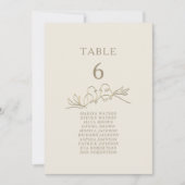 Gold elegante Hochzeitsstichtabelle (Vorderseite)