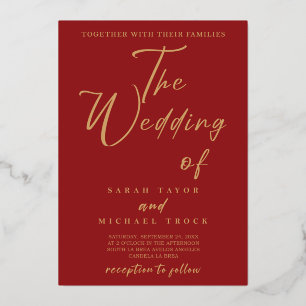 Gold Elegante Kalligraphie Einladung zur Roten H